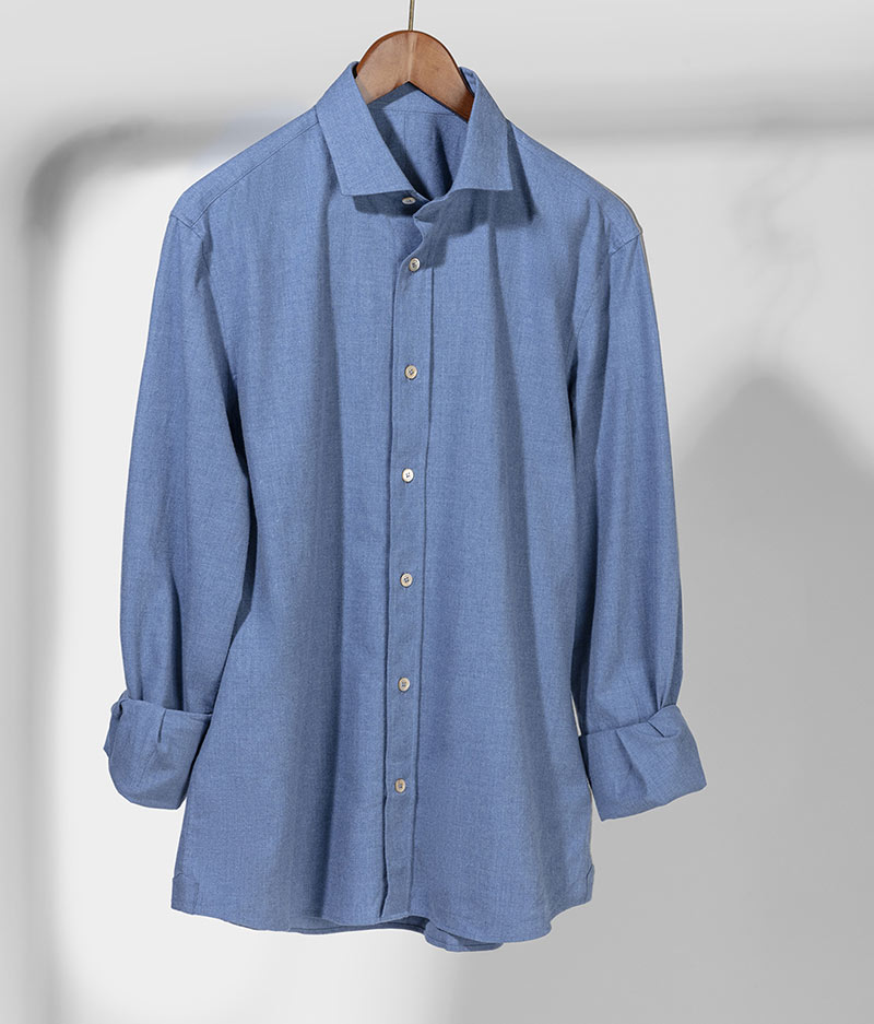 chemise casual homme décontractée bleue