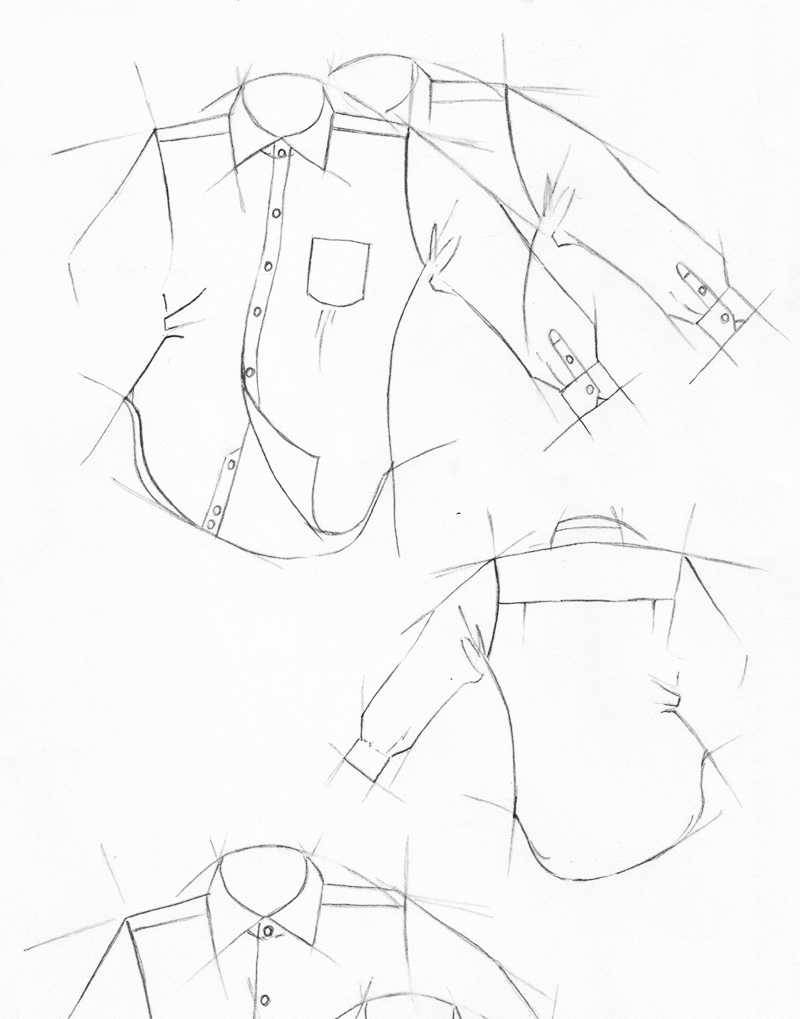 croquis chemise sur mesure