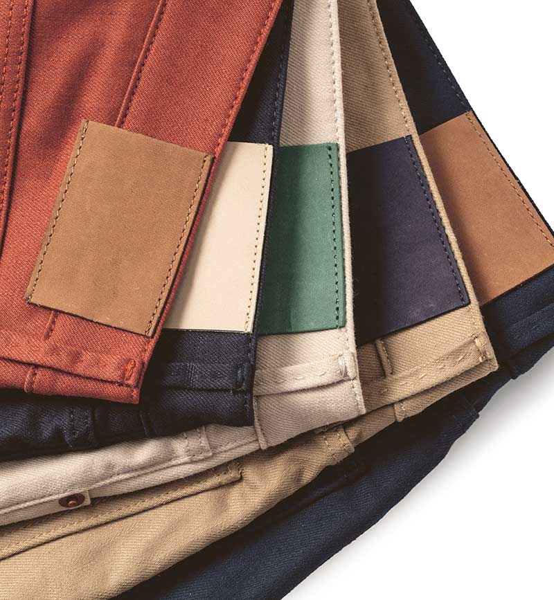 chinos sur mesure détails