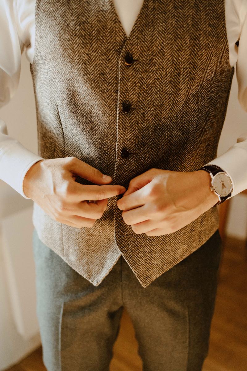 gilet costume tweed
