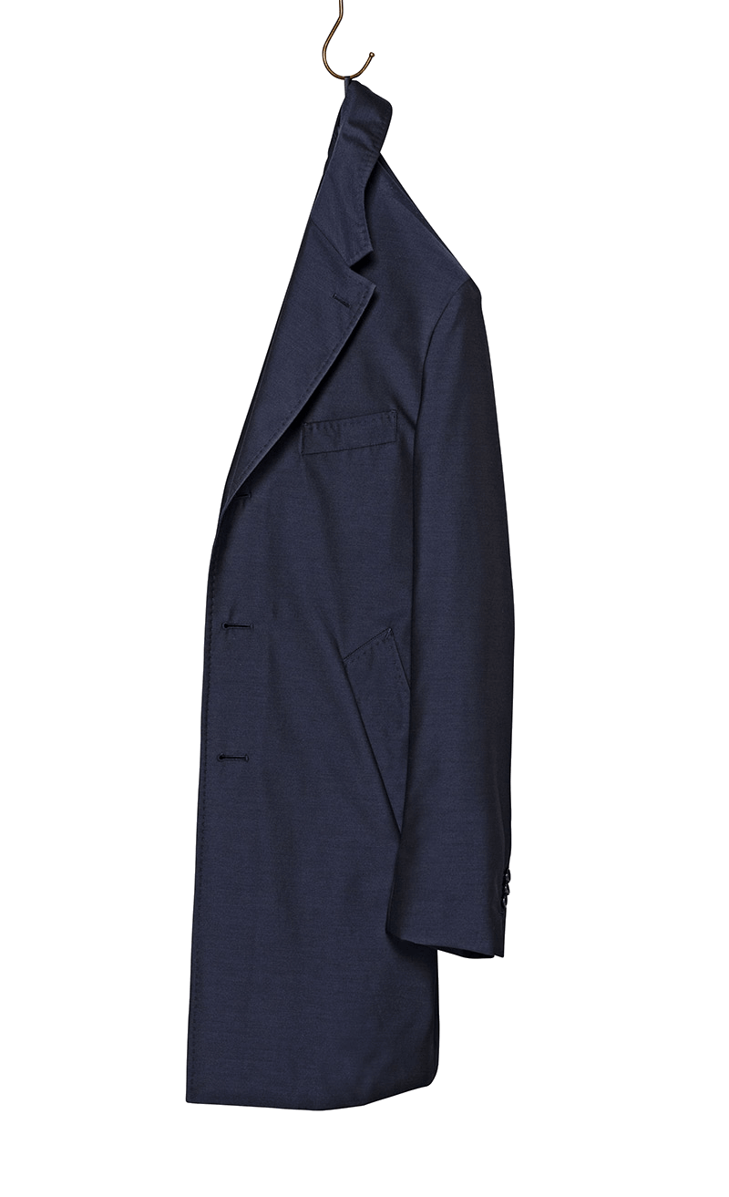 manteau bleu sur mesure homme