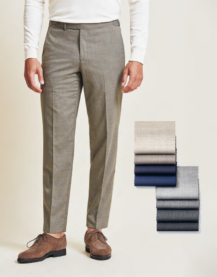 pantalon laine grège